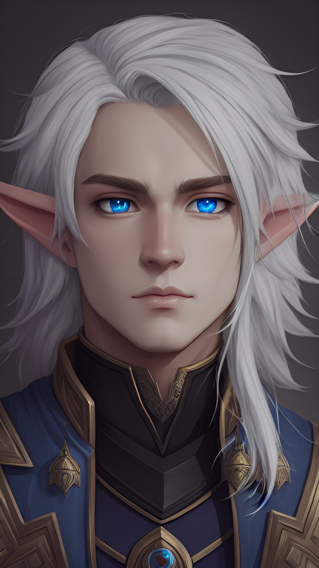 high definition, fantasy, trending on artstation, twink, male, tired, fantasy elf, elf ears, blue eyes, bright eyes preview