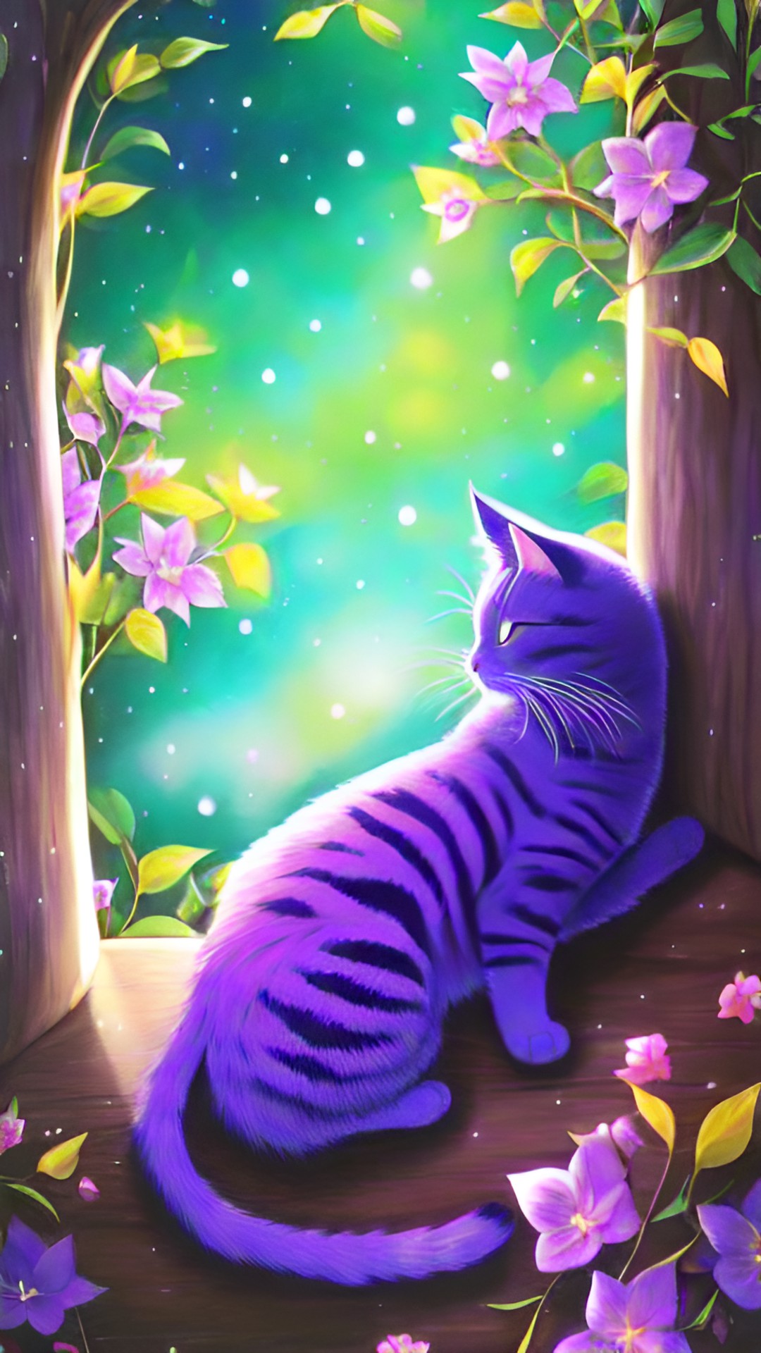 sleeping cat / magical / purple preview