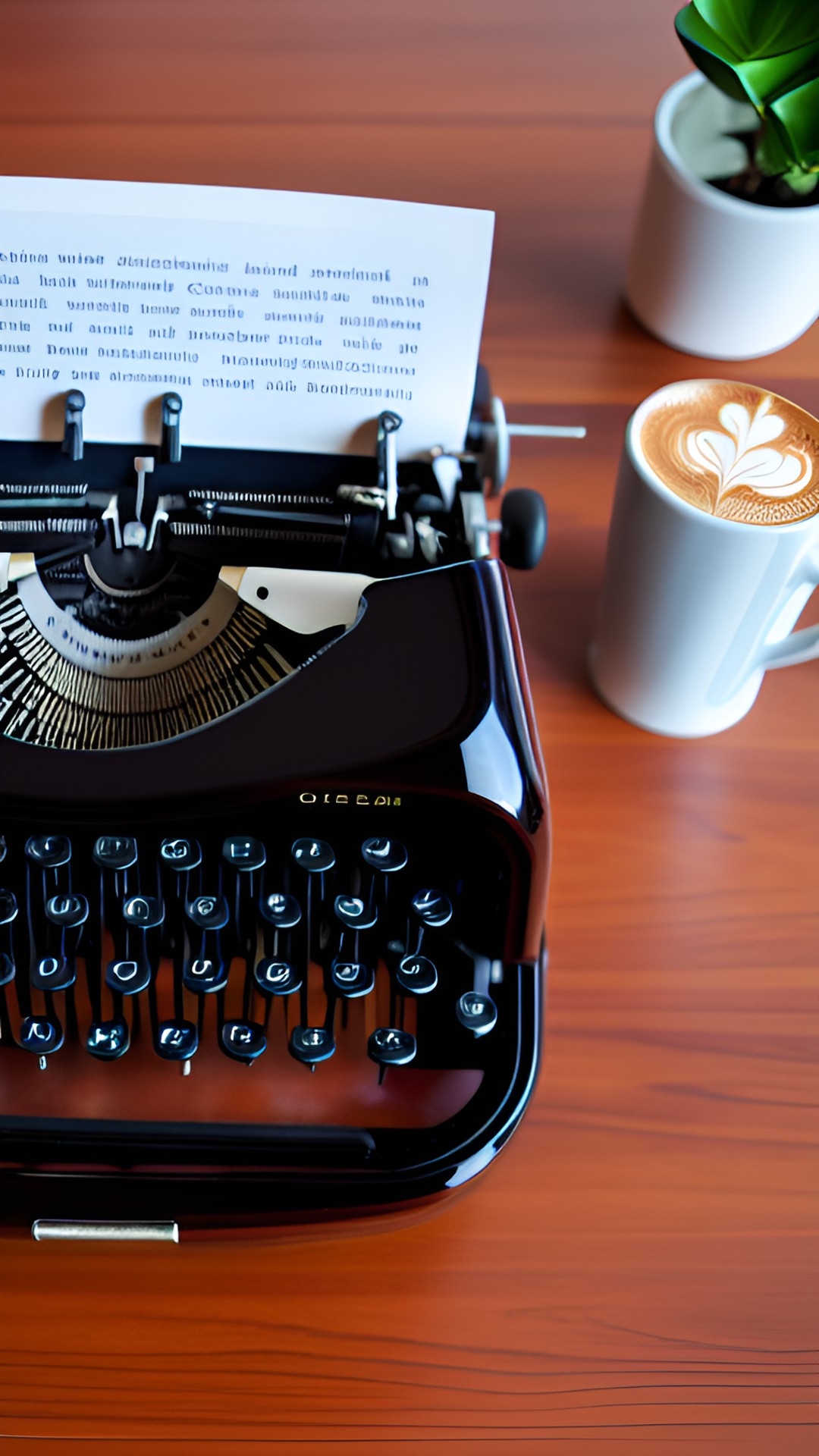 Ideas sound like… - a cup of coffee next to a typewriter preview