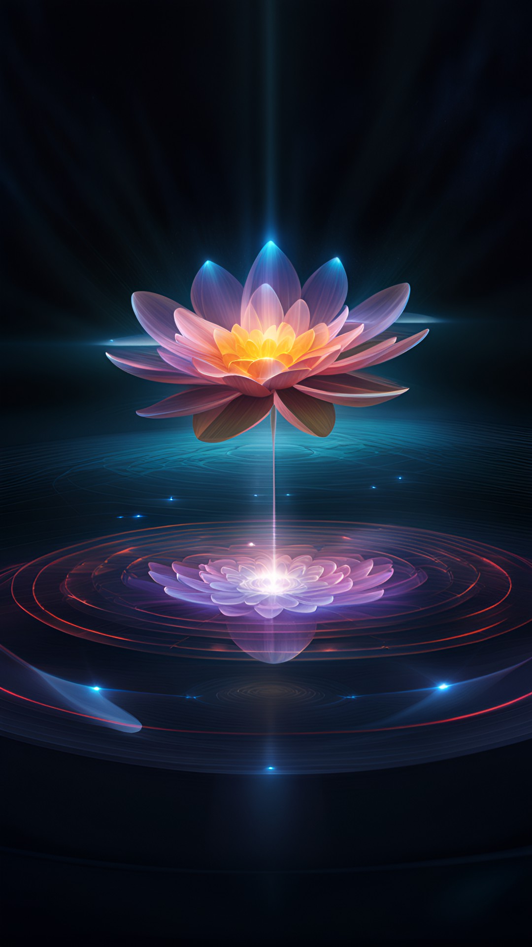 Magic flower - a magical flower floating in a magical lake preview