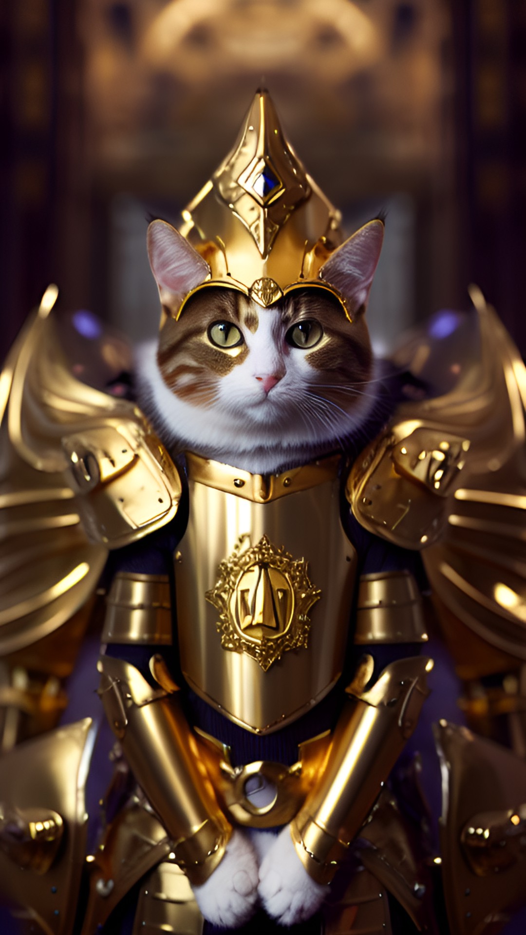 His catesty - cat in shiny golden armor preview