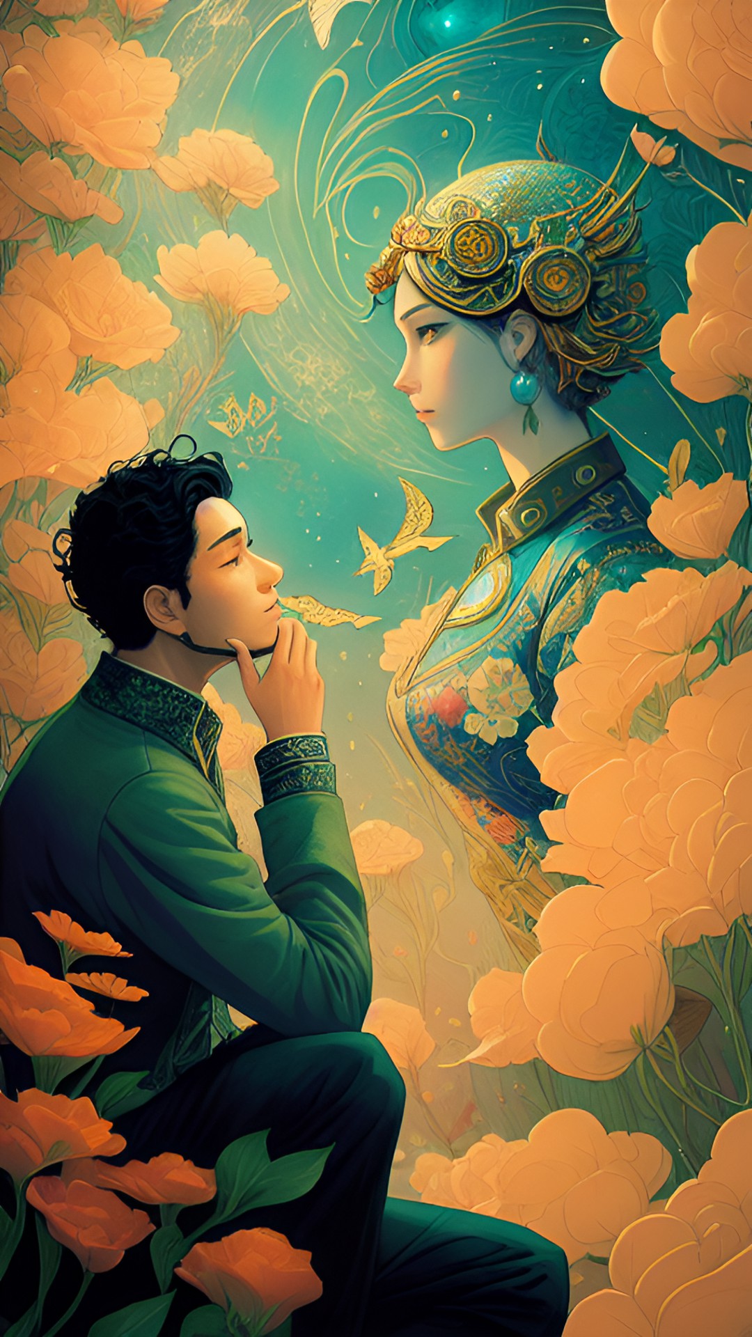 the poet and his muse, fantasy ambience, highly detailed, fantasy art preview