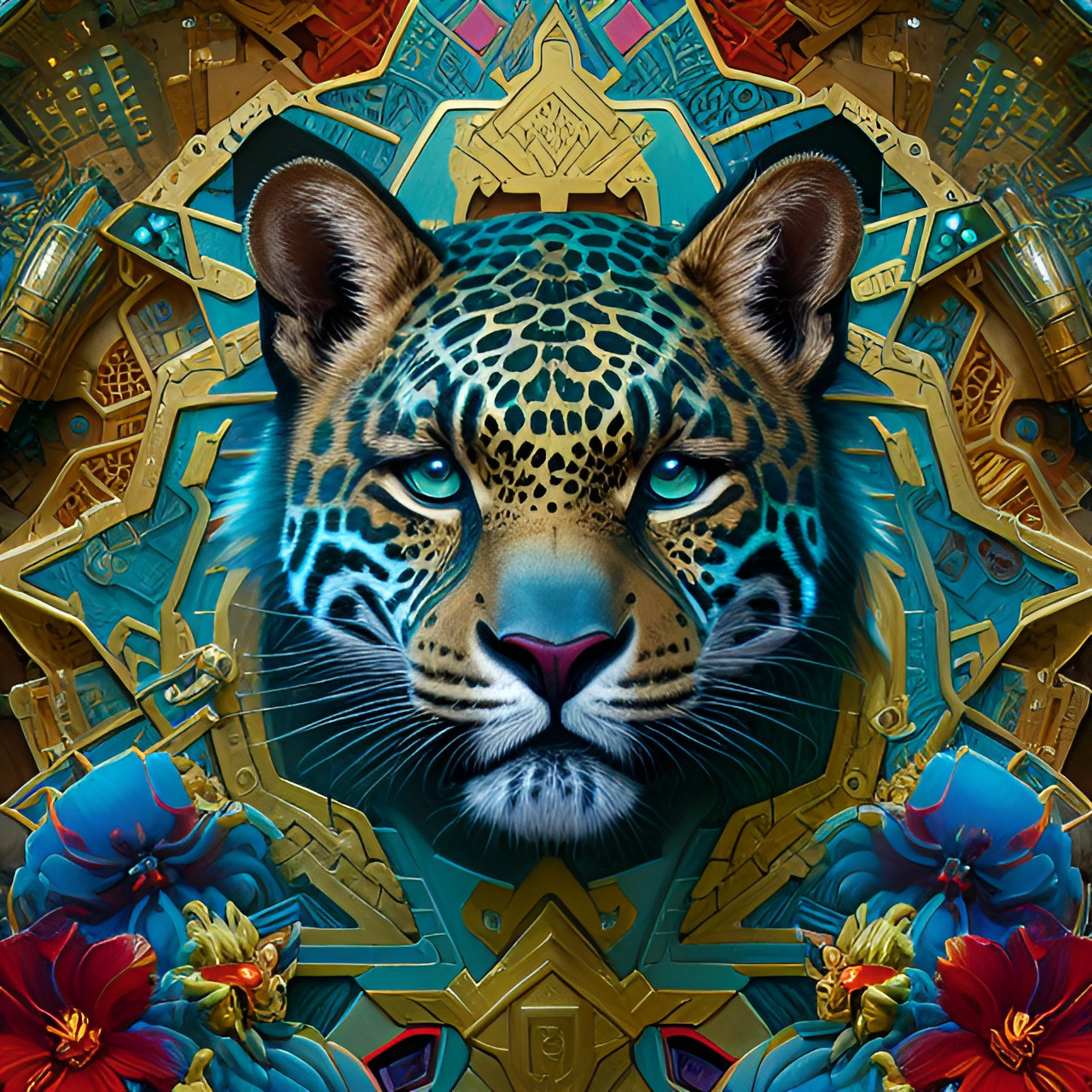 Calm Cat Looking At - jaguar head preview