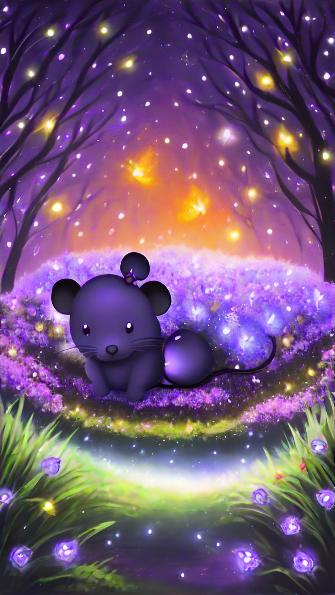 magical forest/magical fireflies/ magical dark purple mouse preview