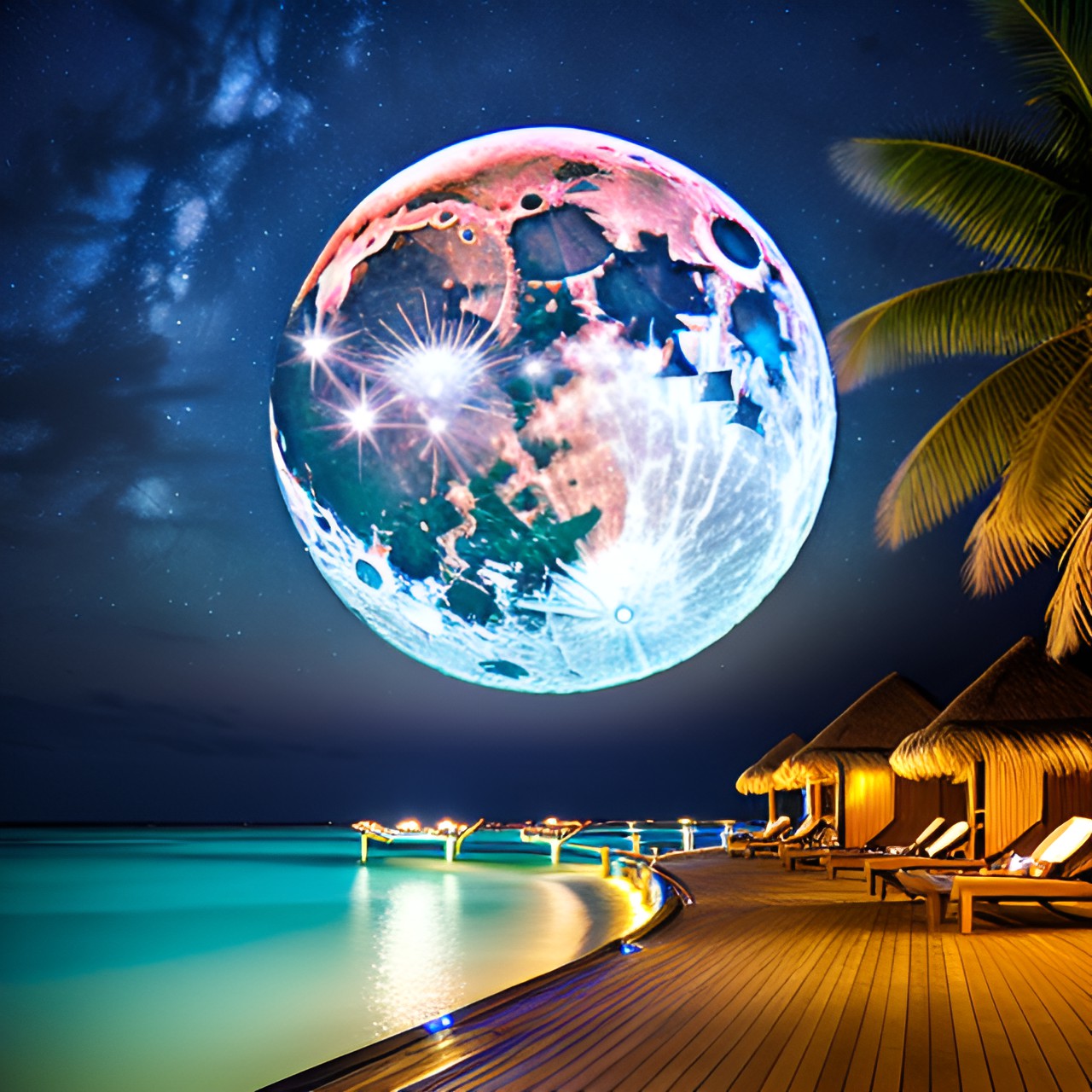 moon bathing in maldives preview