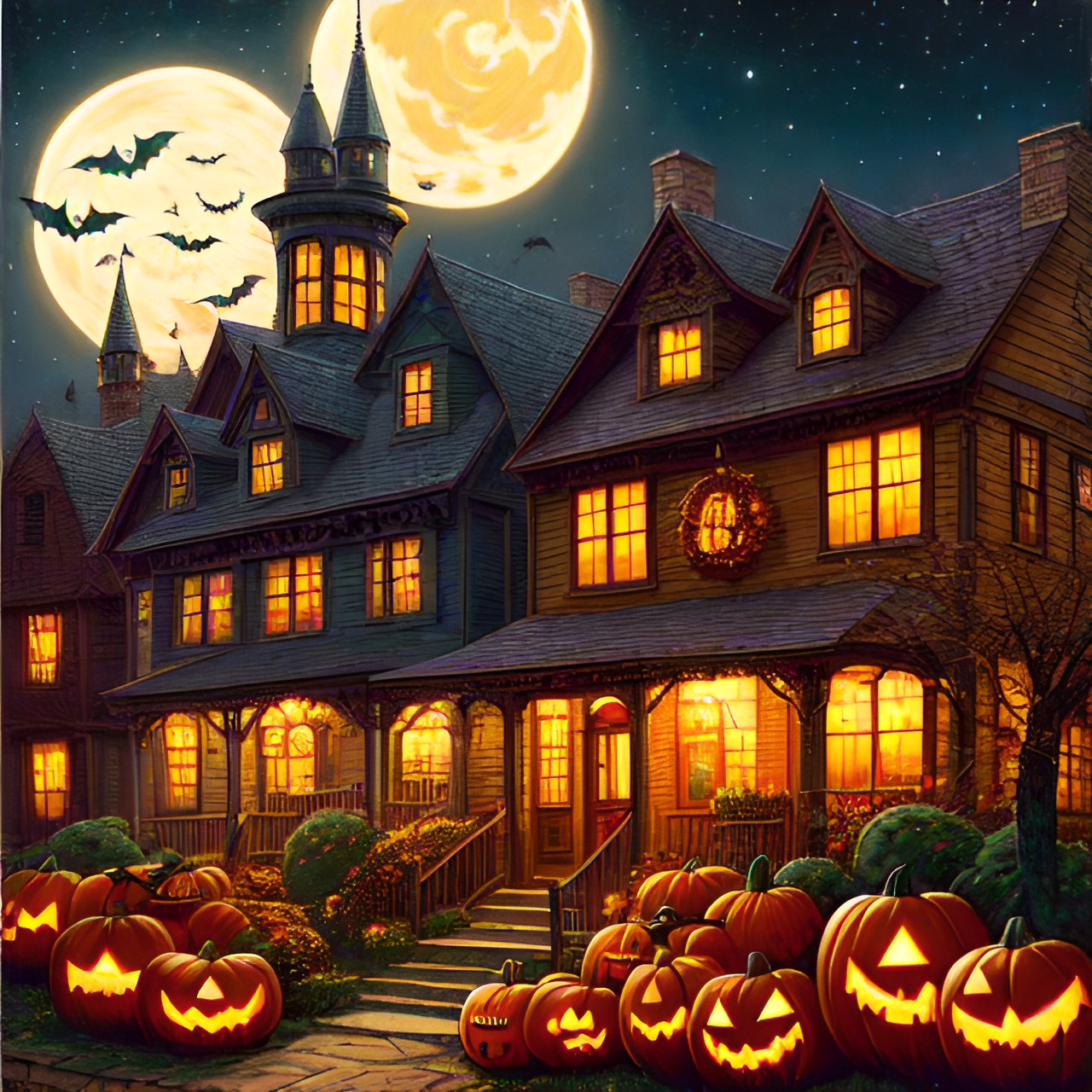 charles wysocki halloween village preview