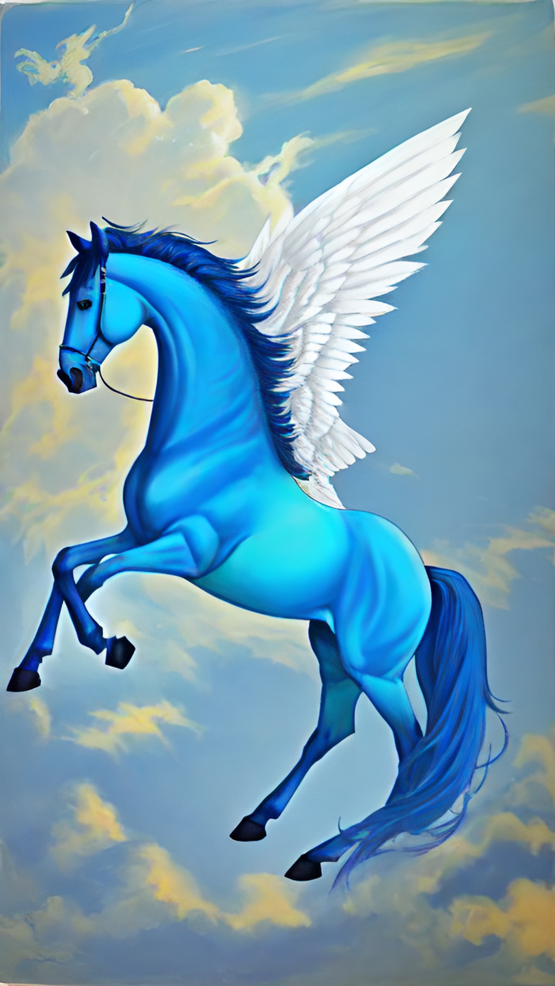 a horse with wings that is blue preview