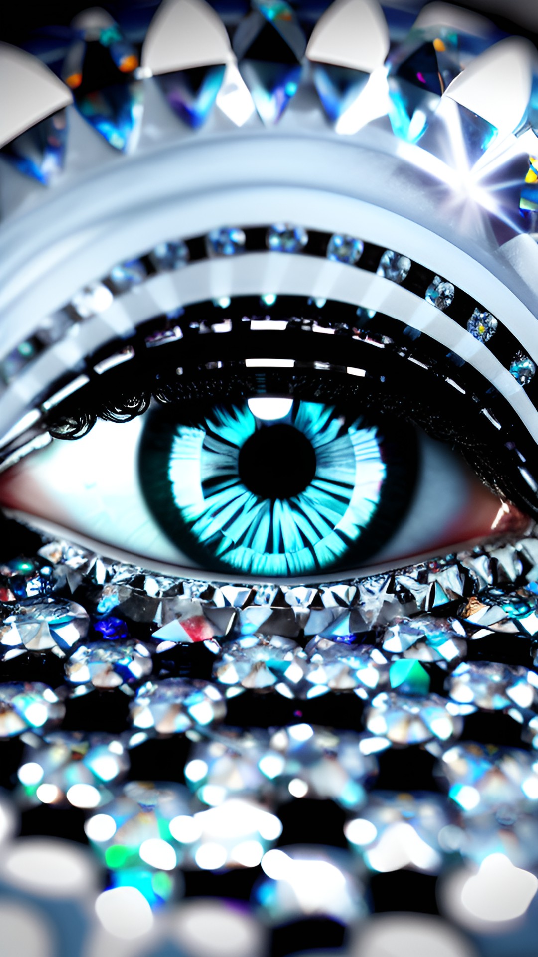 diamond mine.  dark.  two eyes with diamonds as irises preview