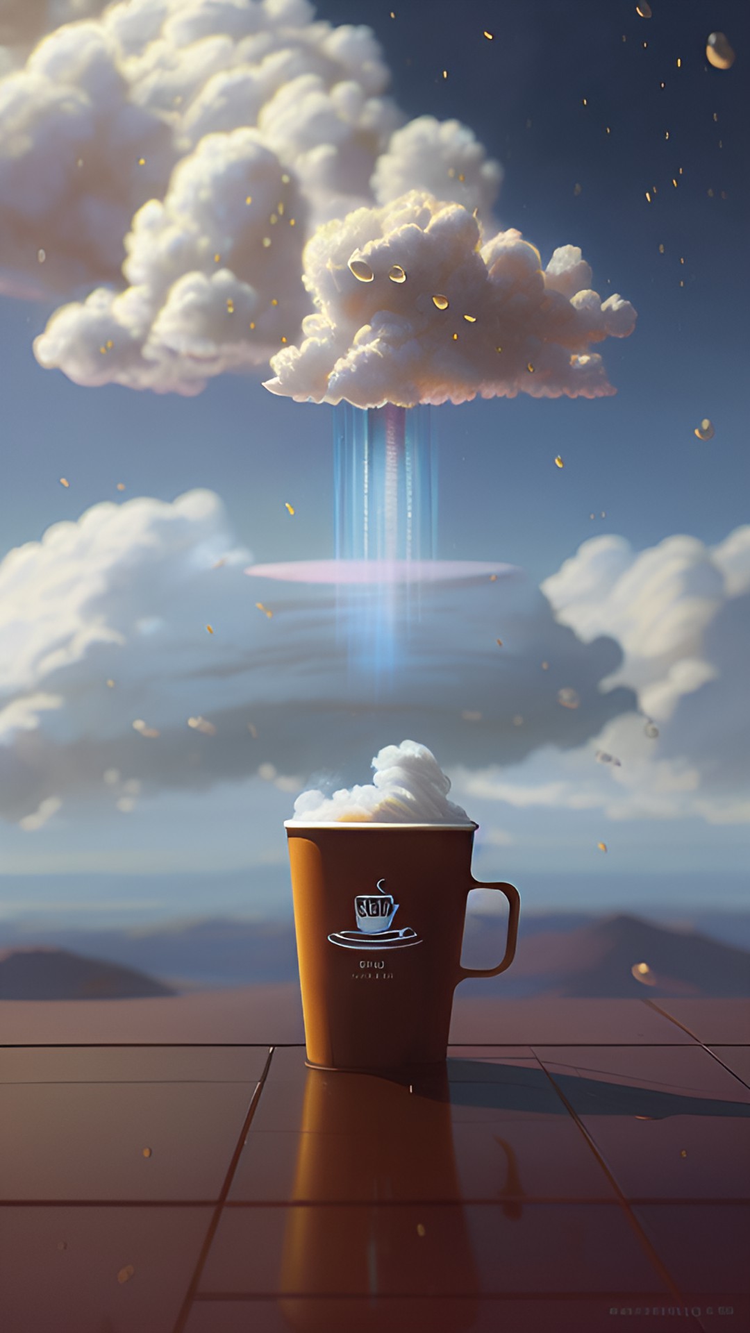 God’s Coffee Order - coffee raining down from a cloud into a cup preview