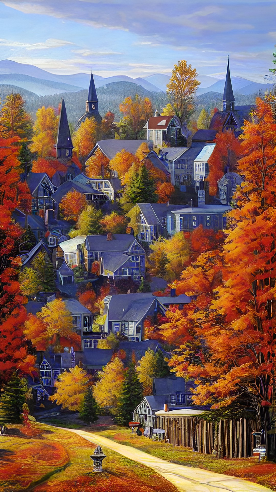 charles wysocki autumn maine town preview