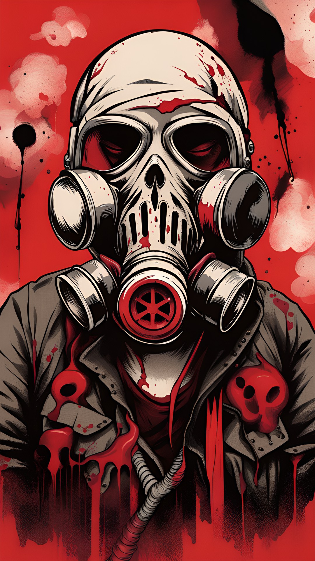 bloody gas mask pop-punk death skull preview