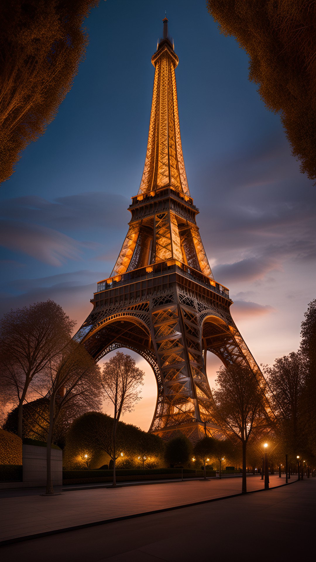 the eiffel tower at sunset, ambient lighting, highly detailed, ultra wide angle lens preview