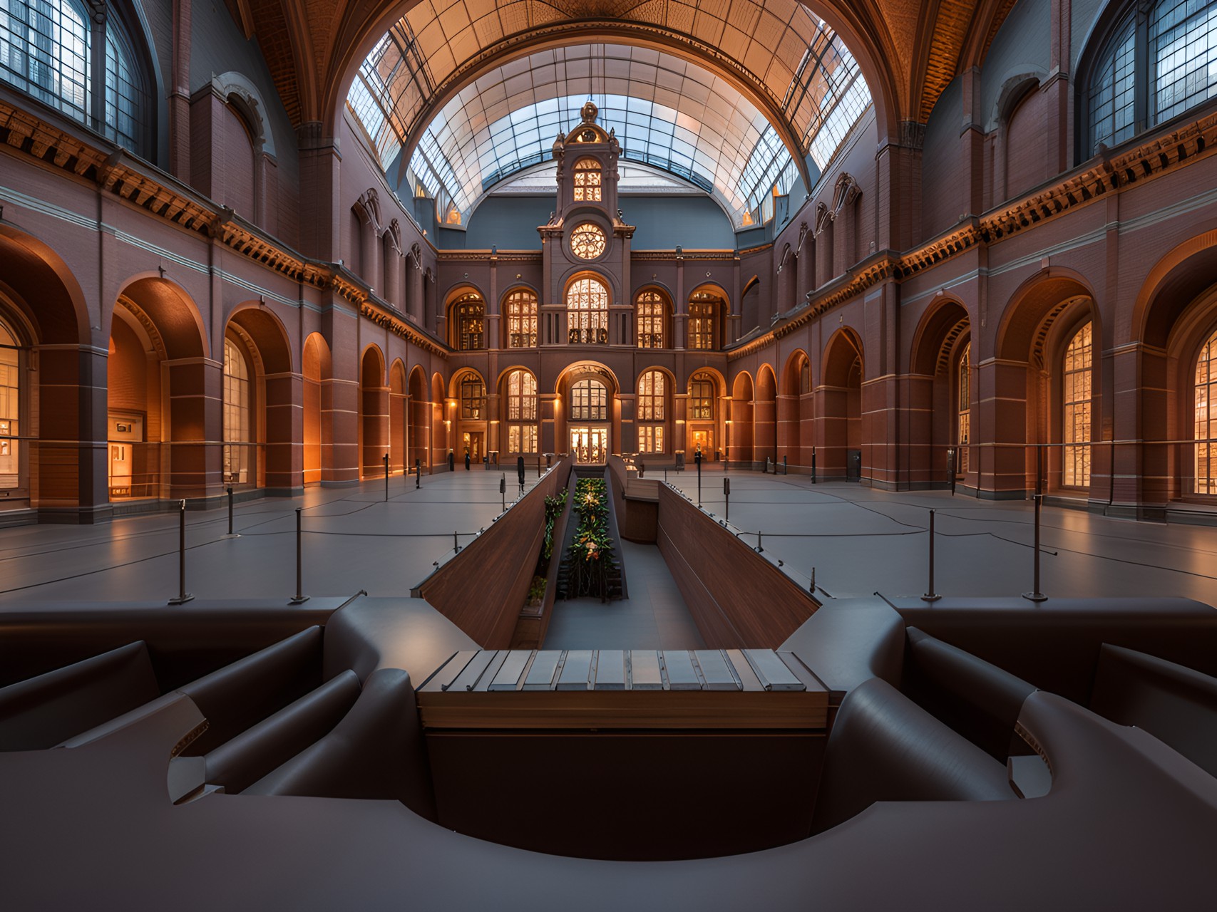 het rijksmuseum amsterdam at sunset, ambient lighting, highly detailed, ultra wide angle lens preview