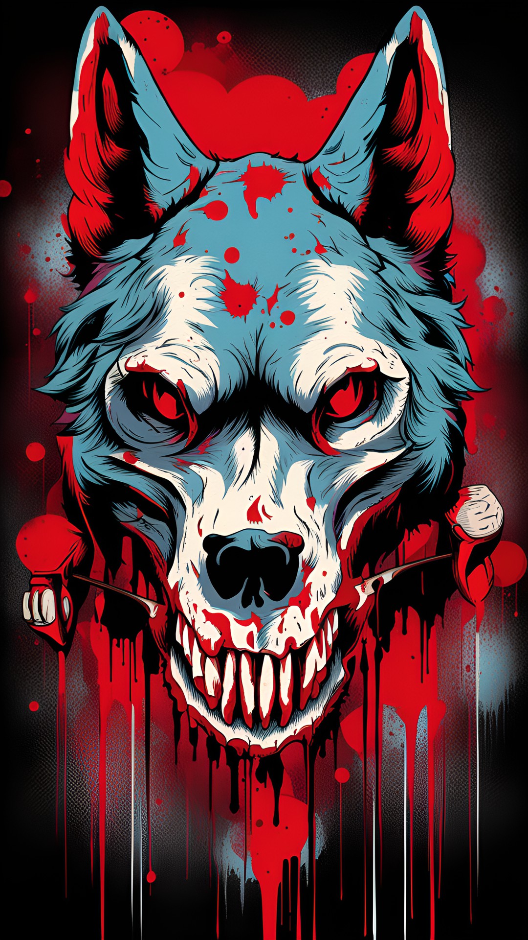 deathsquad wolf skull bloody pop-art preview