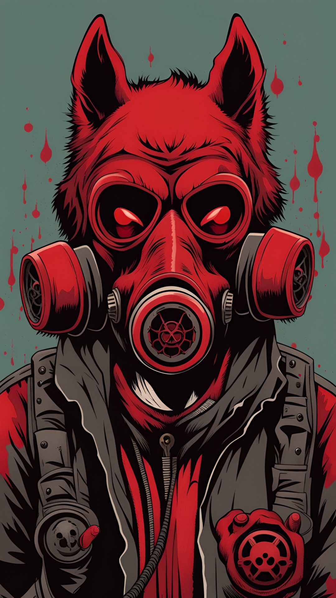 gas mask pop-punk bloody werewolf skull preview