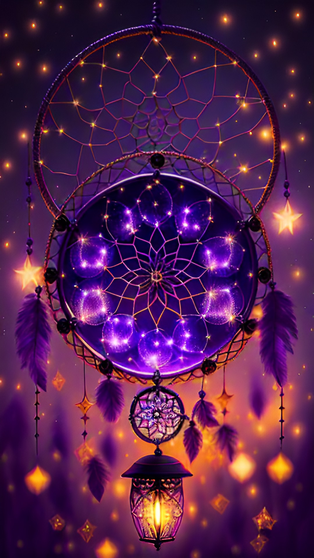 dark purple and shiny dream catcher / sparkling fireflies preview