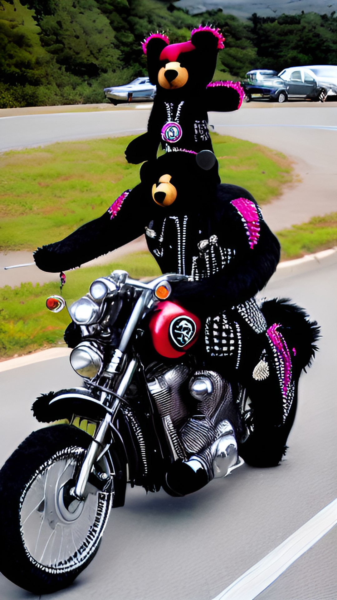 ted in punkrock clothes on a motorcyckle  - ted in punkrock clothes on a motorcycle. he looks like he's ready to rock and roll! preview