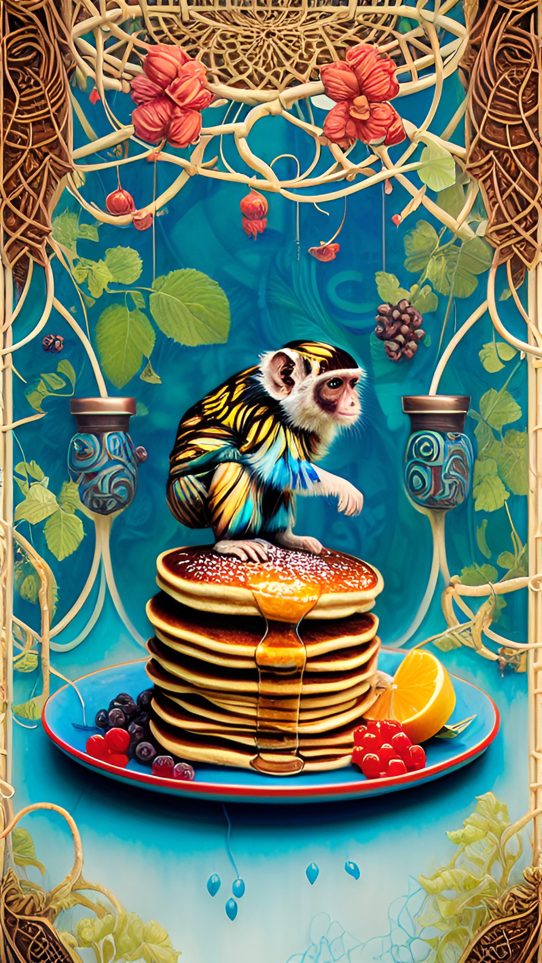 pancakes , monkey , syrup , vines preview