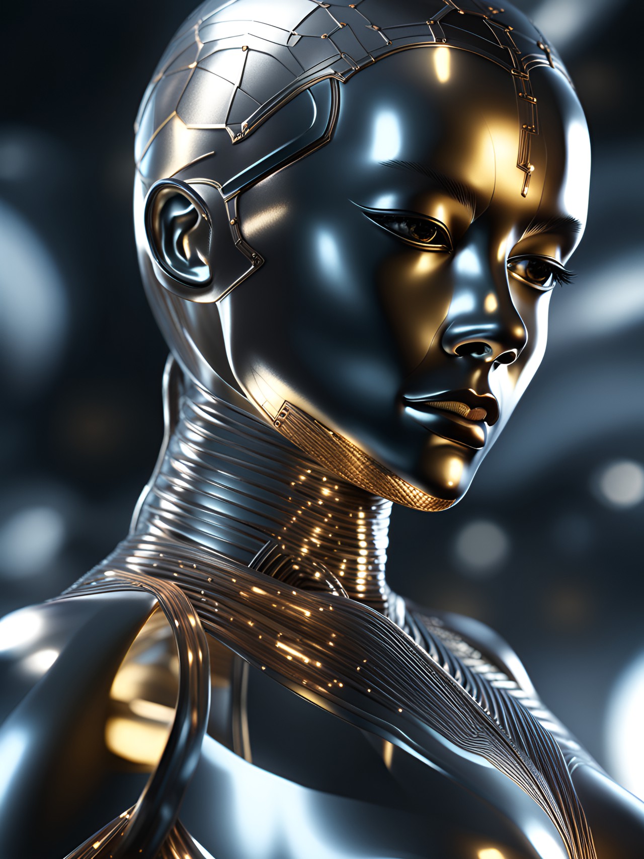 metallic woman, uhd, 8k preview