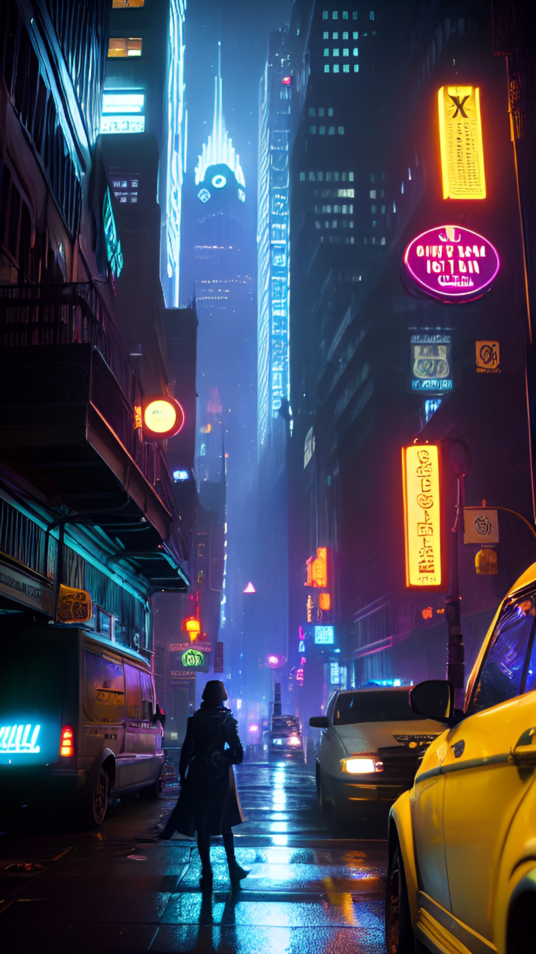 gotham futuristic city , night scene, dark colours, shadowy alleys , sinister mood, crime infested, cinematic lighting, 8k preview