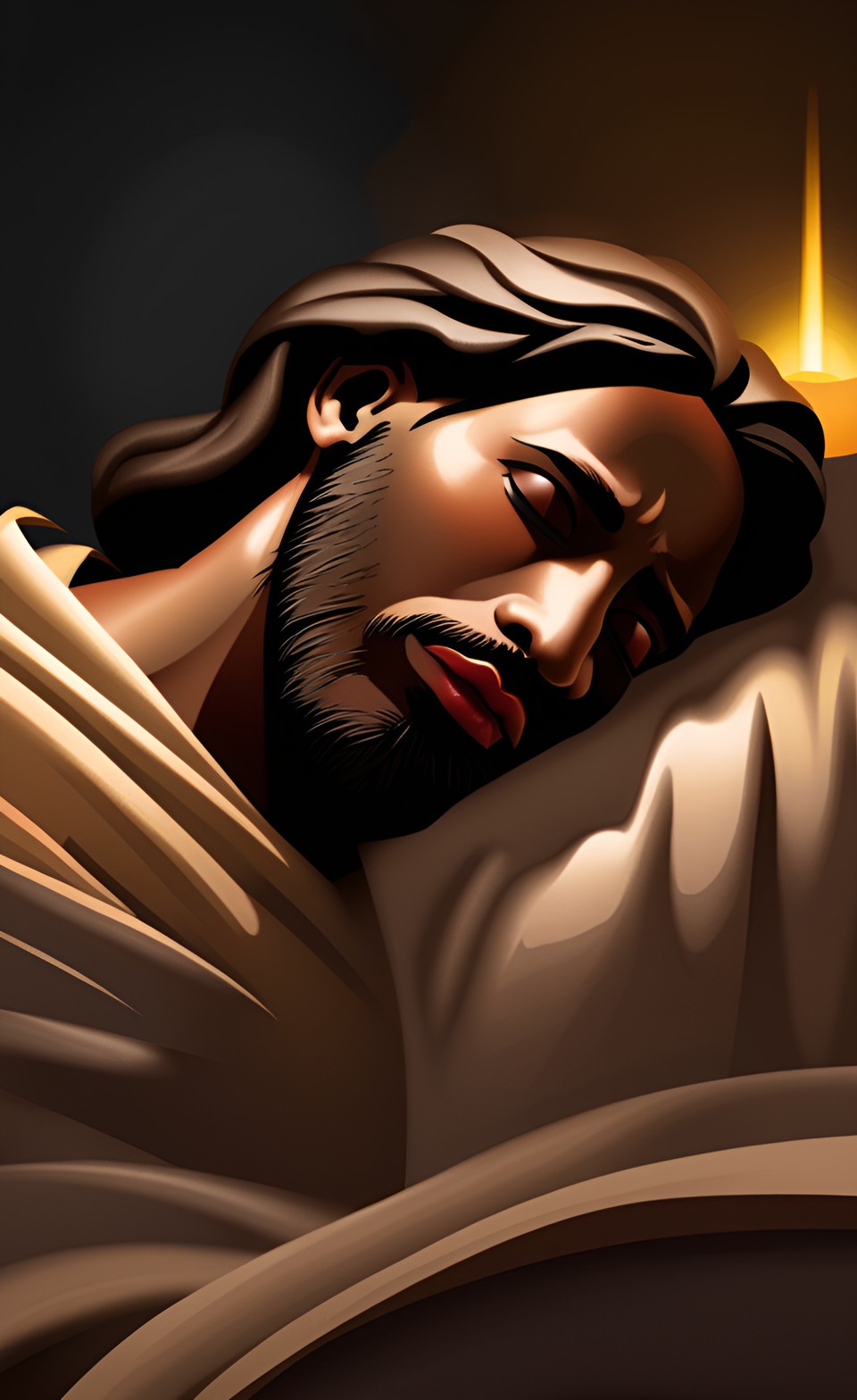 dark complexion jesus asleep preview