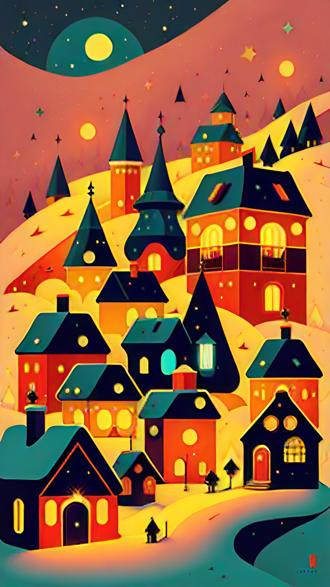 lighted hungarian village preview