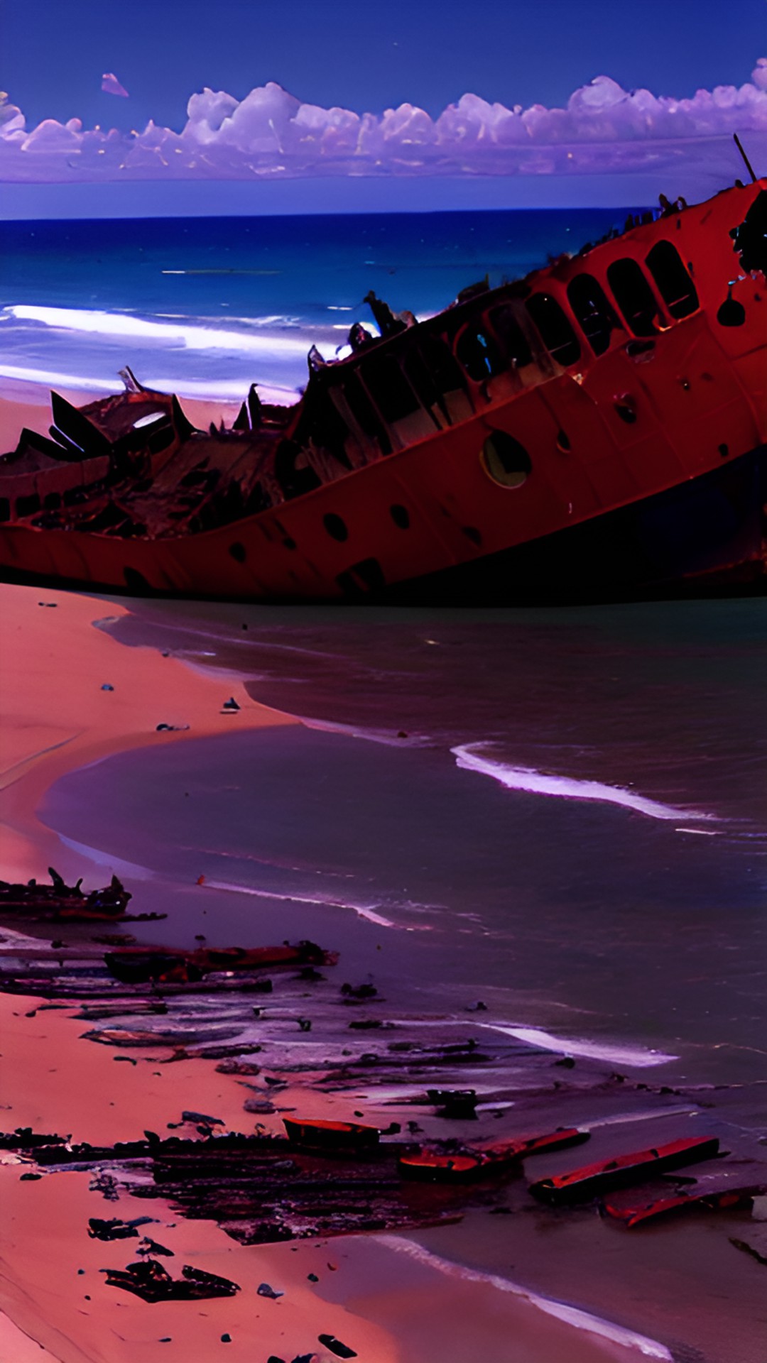 ship wreck on the beach preview