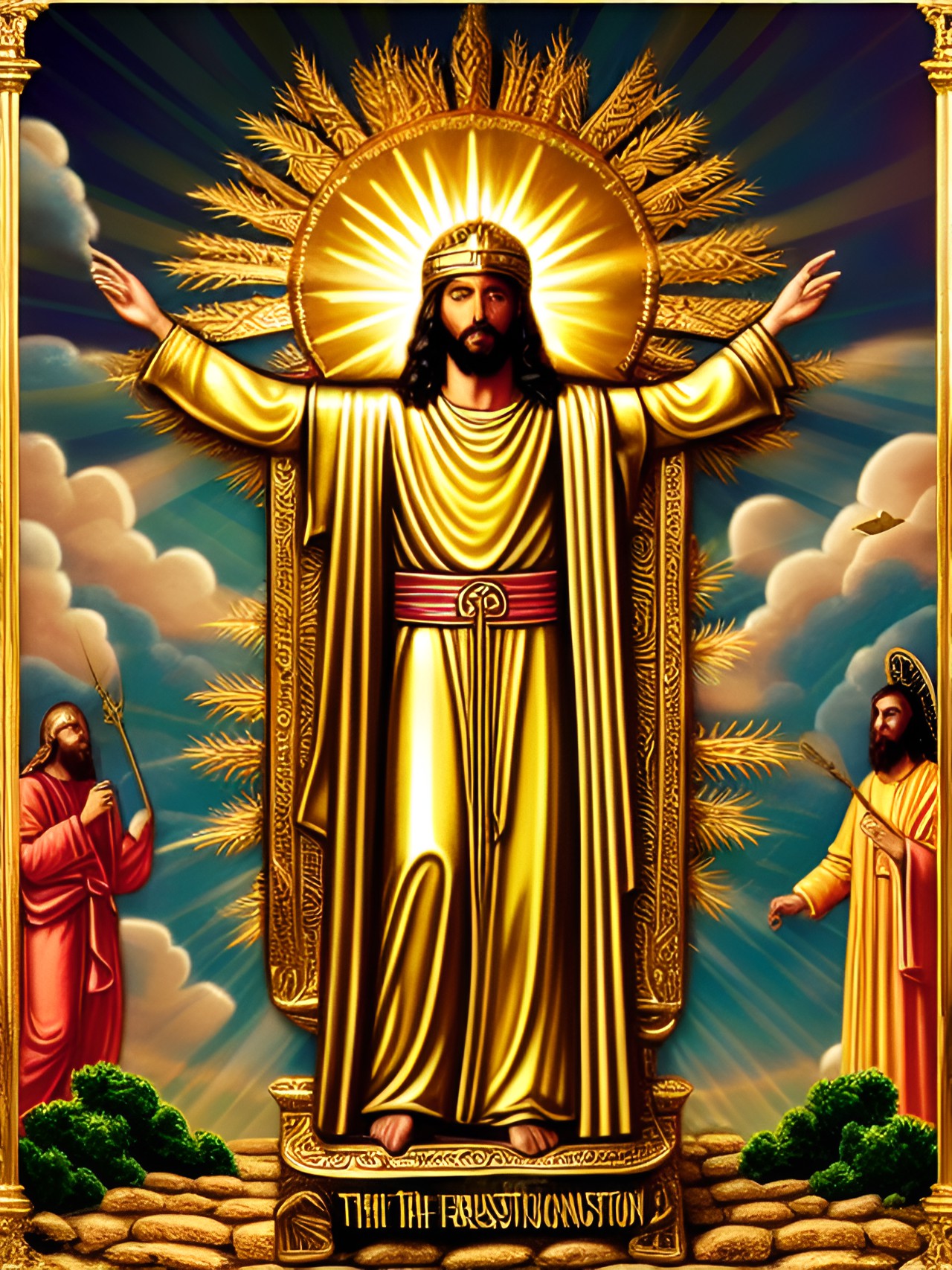 sunday / resurrection sunday (the first day and the eighth day):

metal: gold | gods: sun gods and the resurrection of jesus | creation: light | events: triumphal entry and resurrection preview