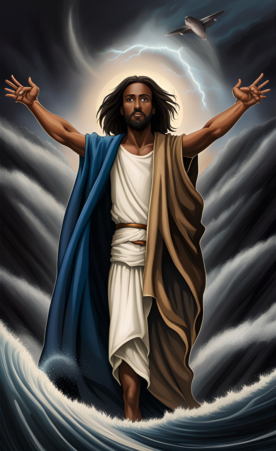 dark complexion jesus in a storm preview