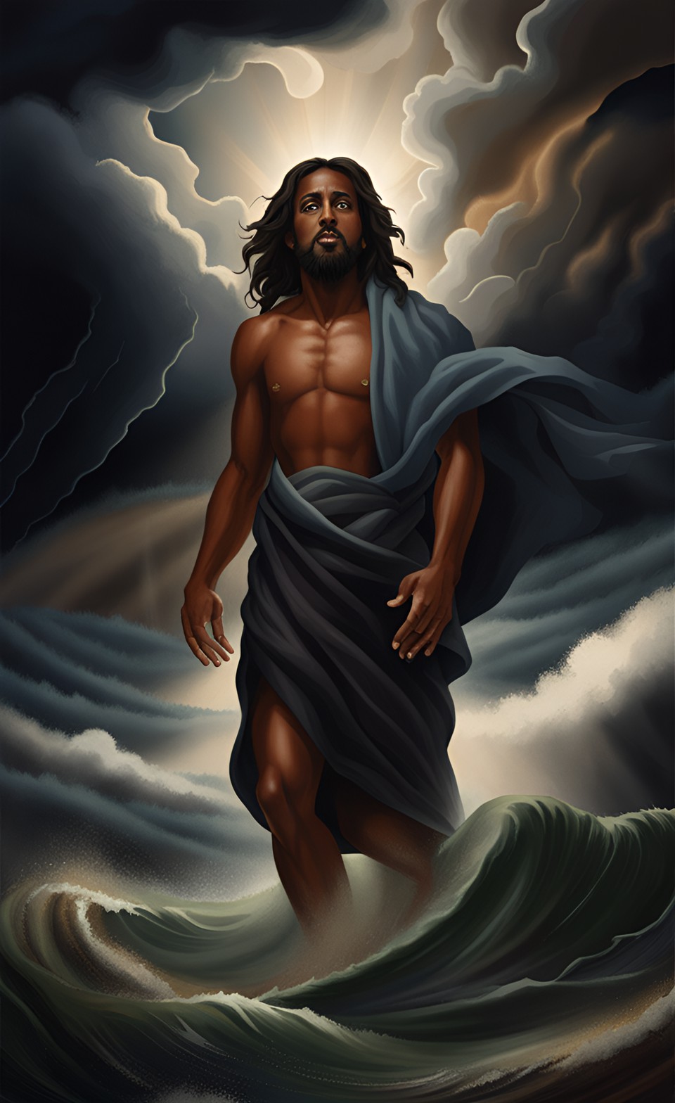 dark complexion jesus in a storm preview