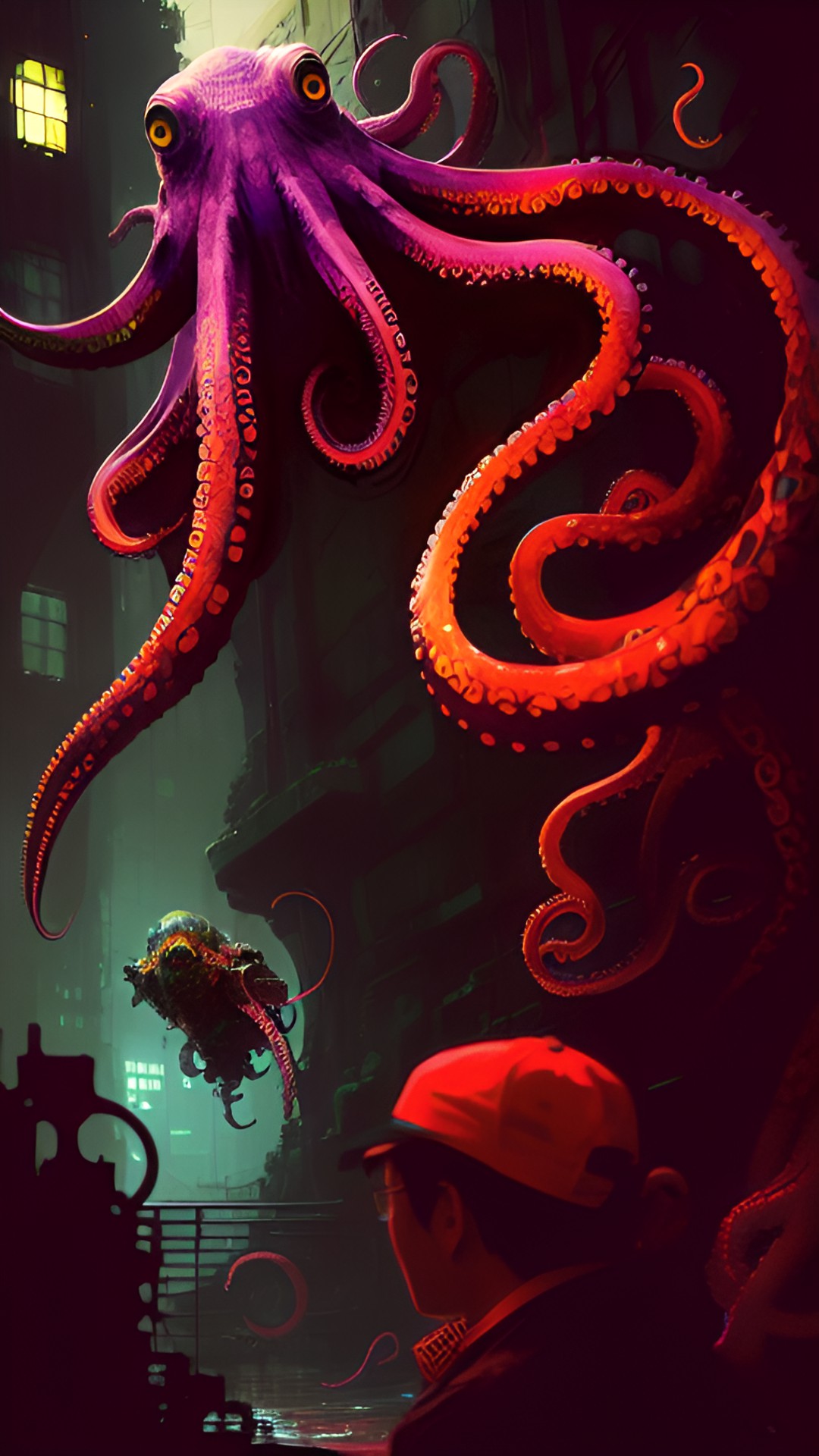 Giant Octo Jailbreak - portrait of the lurking octopus monster in the sewer preview