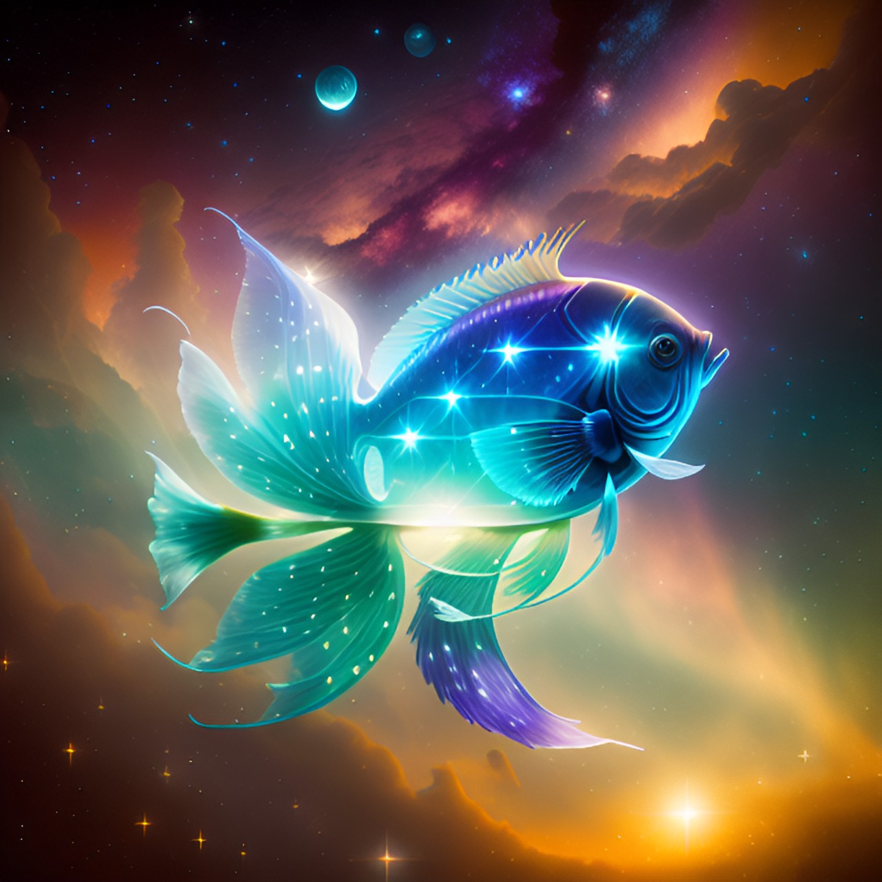 Angelfish Constellat - angel fish in space preview