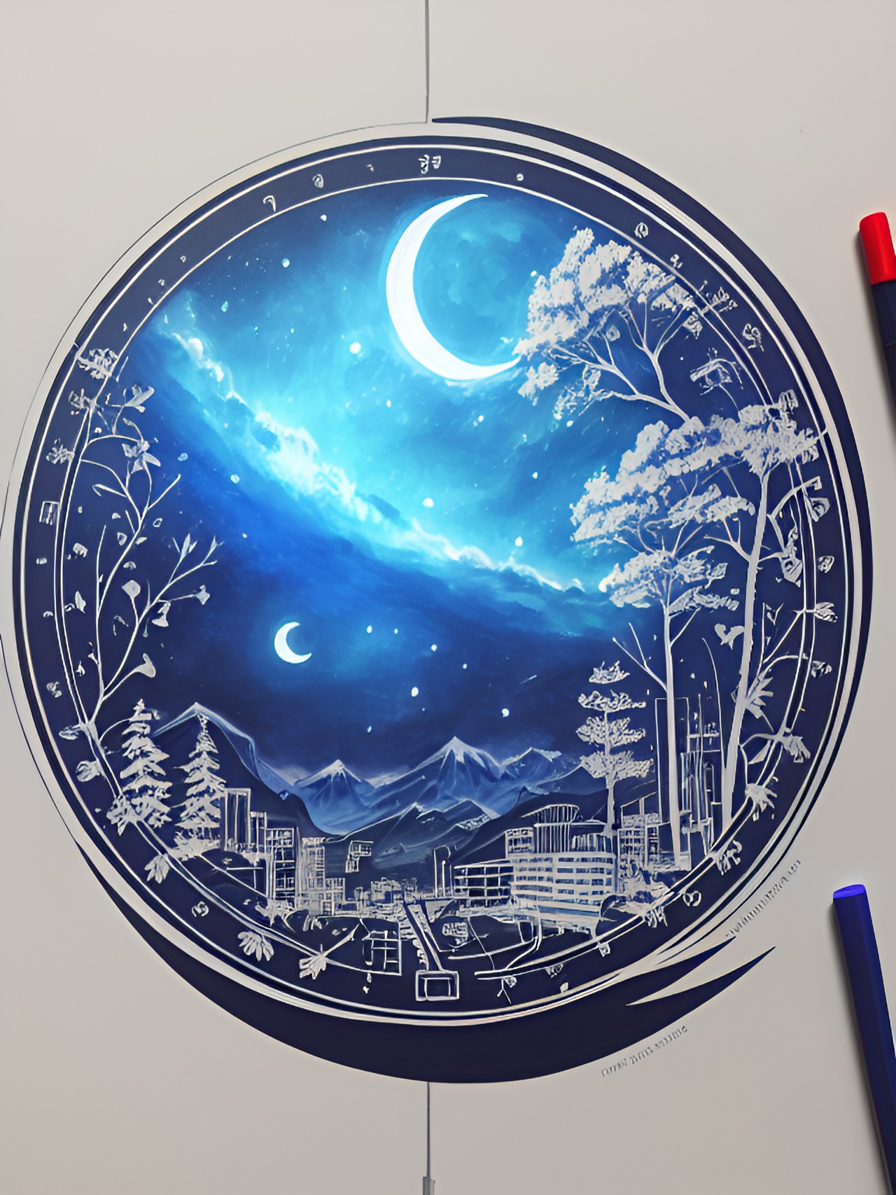 🌙🌻🫙,marker,concept art,rendering,half blueprint, trending on artstation, preview