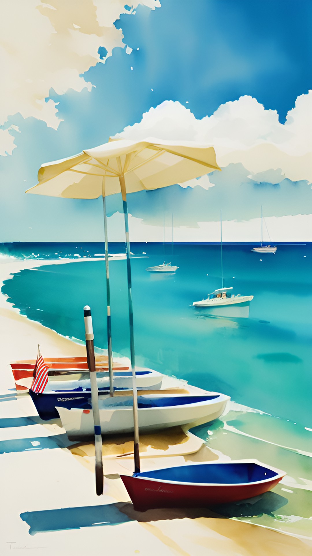 beachlife - holidays at the italien cost
beach
beachlife. 
waves 
boats
beach lifestyle
white clouds blue sky
sunshine preview