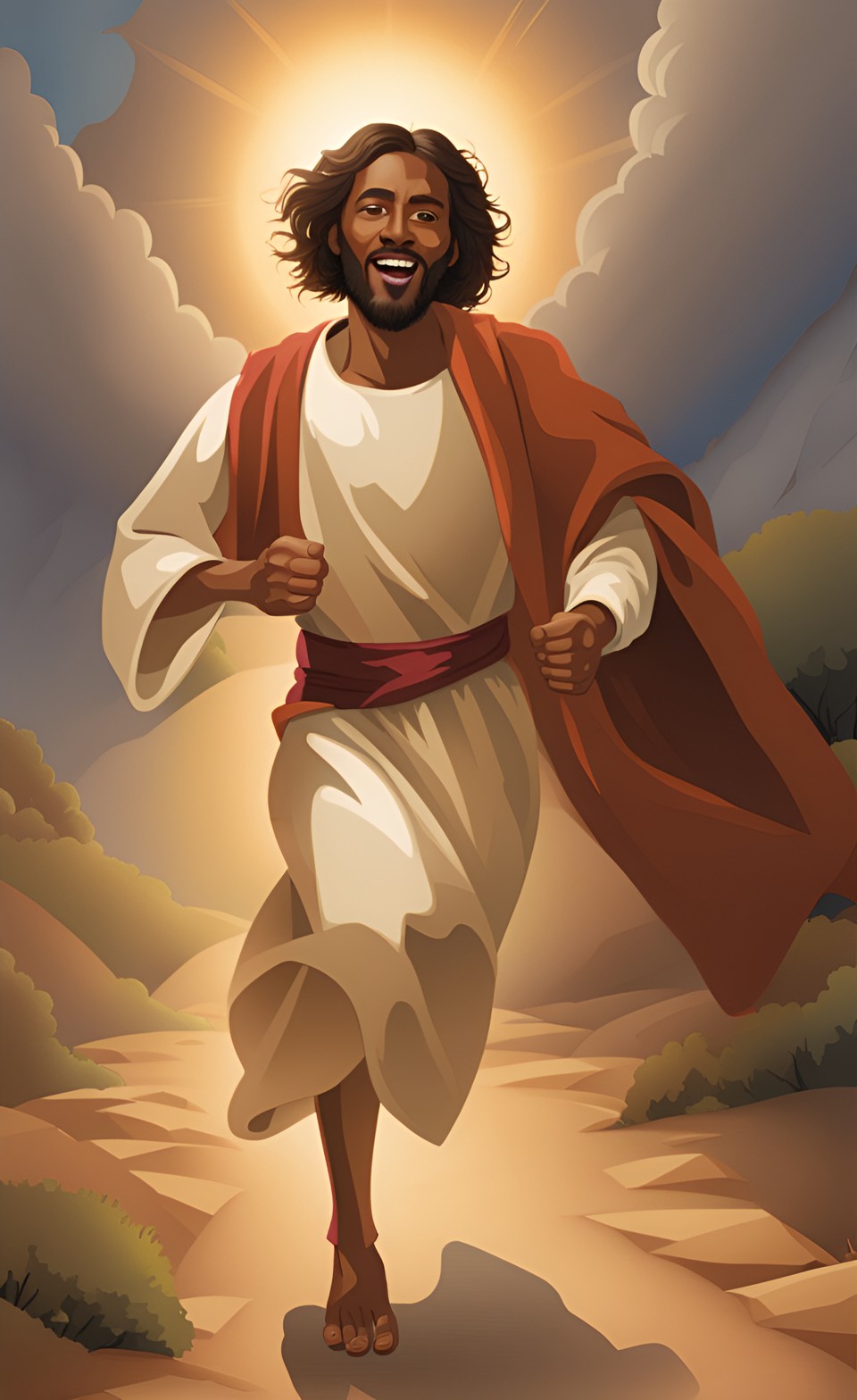 dark complexion jesus running with brother james preview