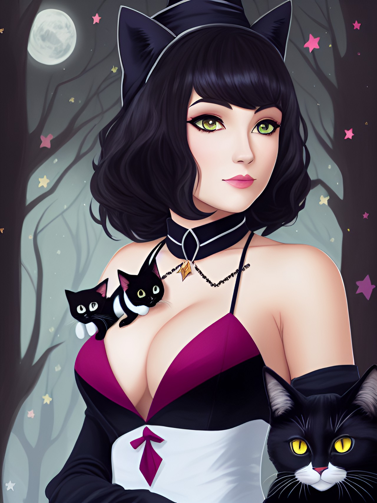 a witch and her tuxedo kitty , witches, spells preview