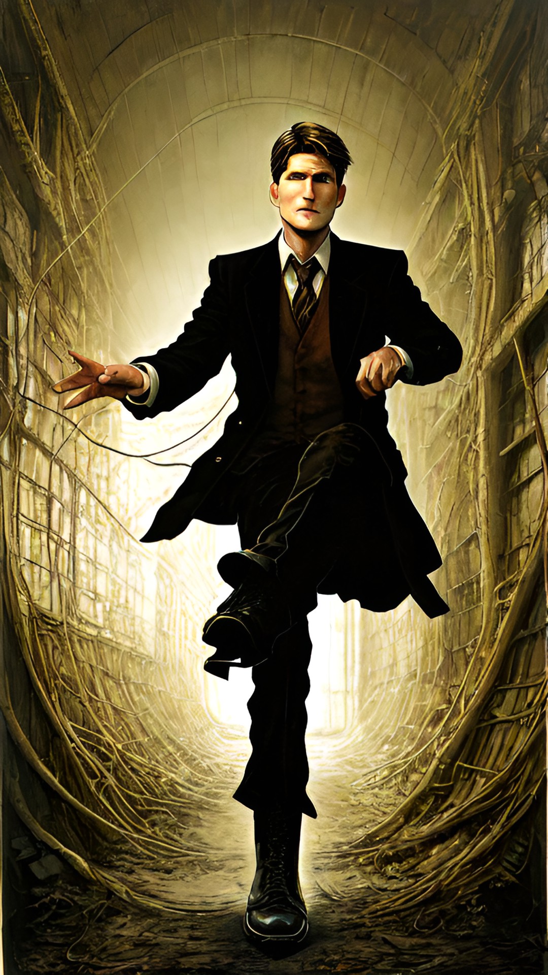 crispin glover levitating over an old boot preview