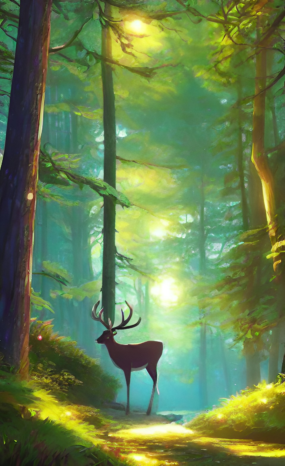 a deer in a magical forest preview