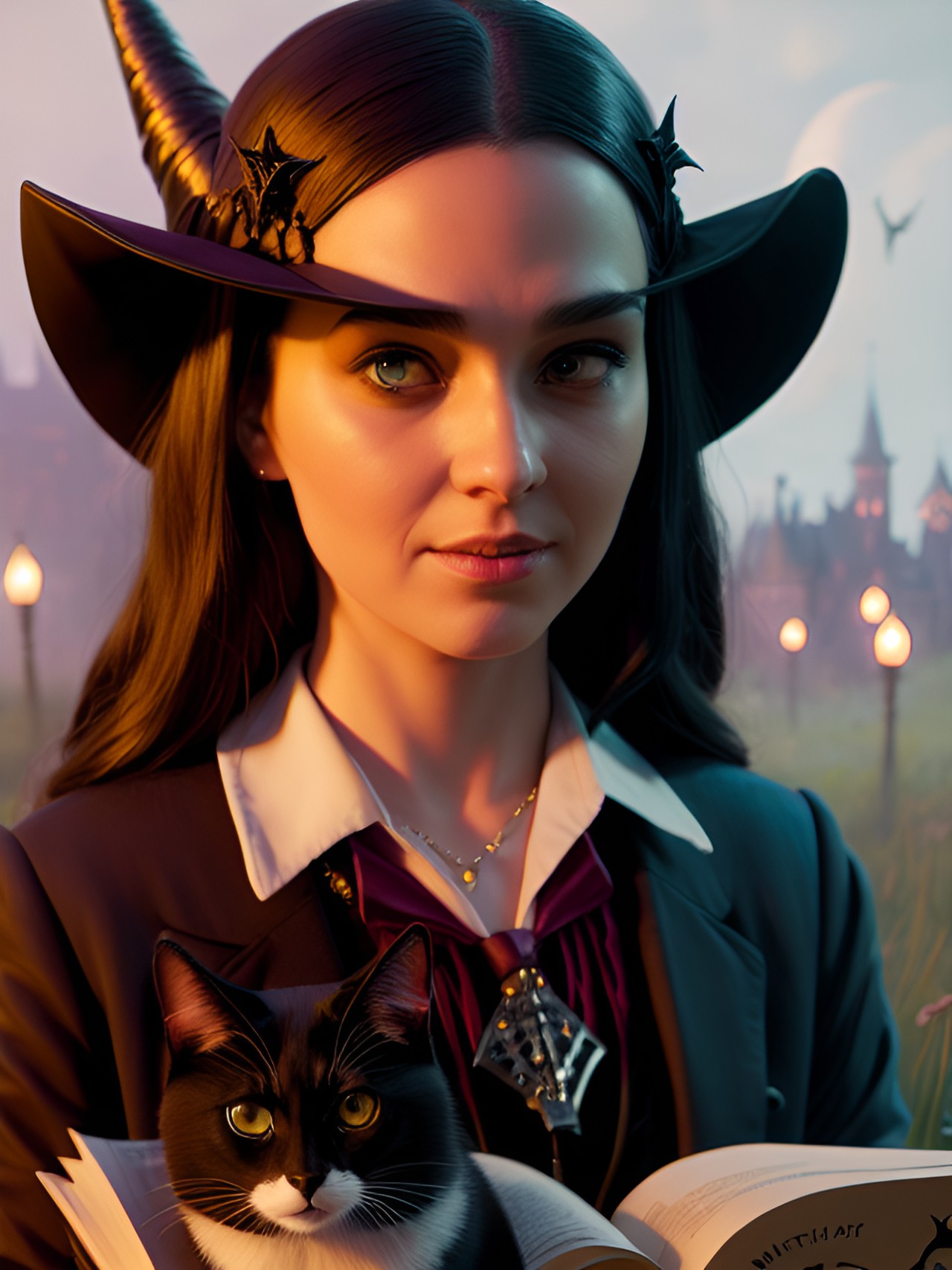 a witch and her tuxedo kitty , witches, spells preview