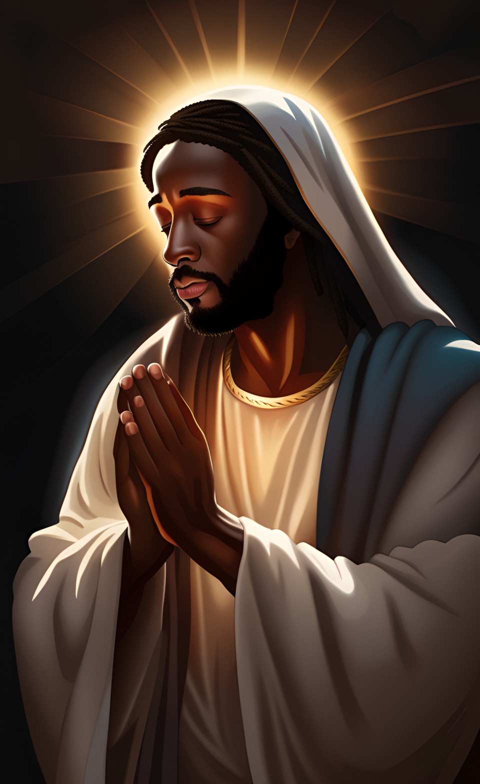 dark complexion jesus praying preview