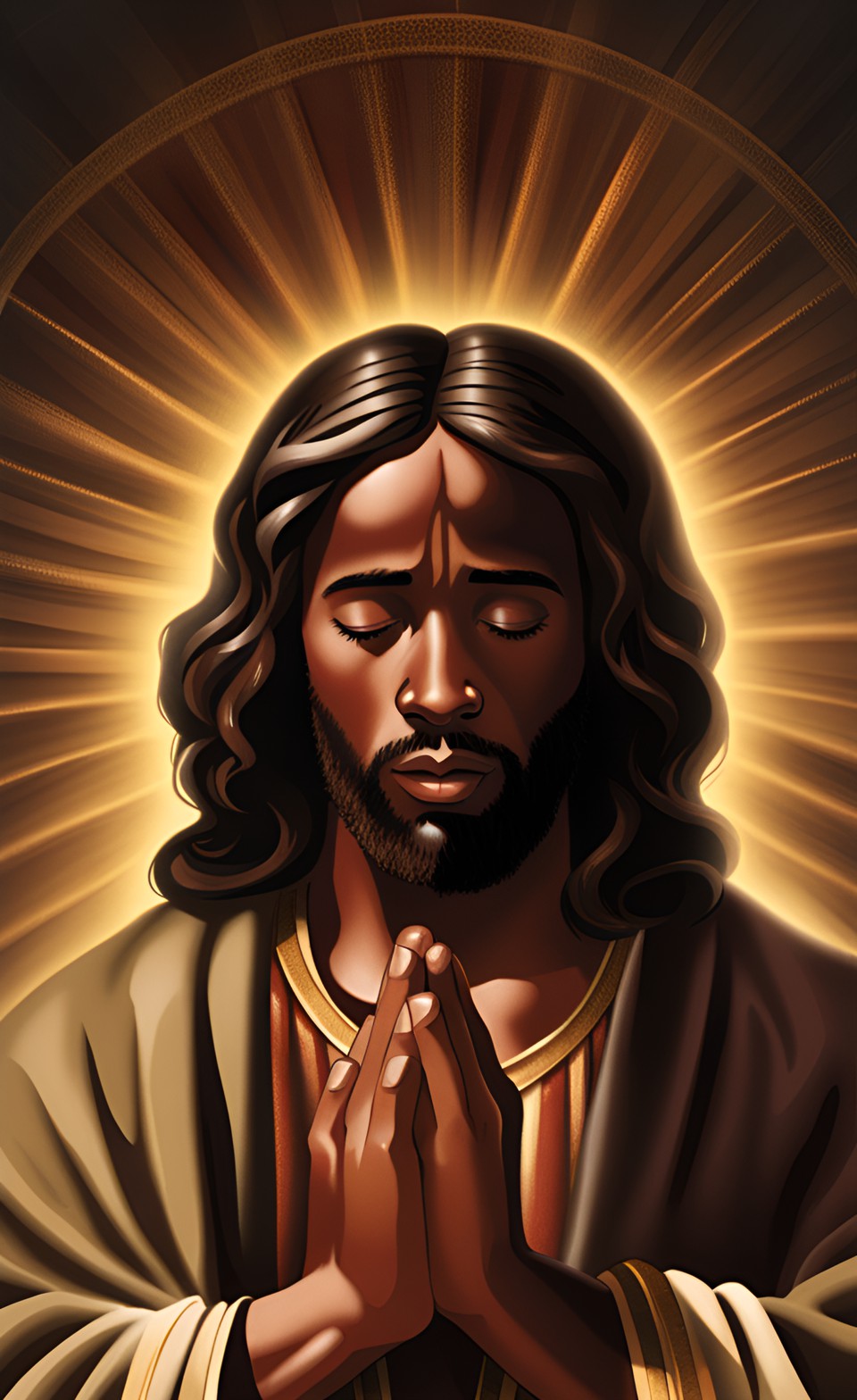 dark complexion jesus praying preview