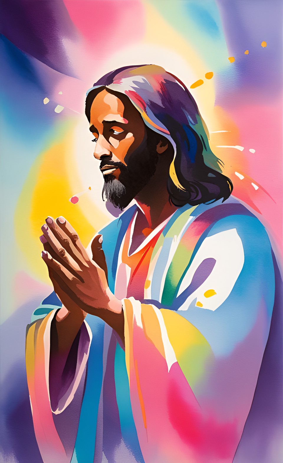 dark complexion jesus praying preview