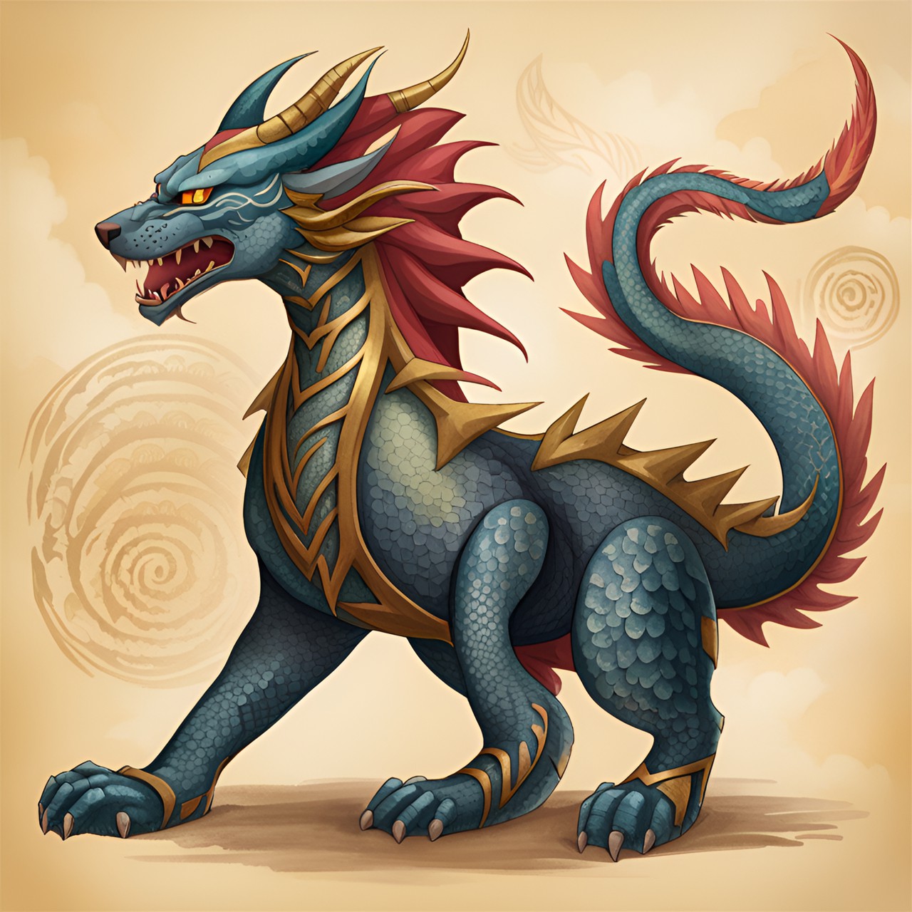 ancient powerful cat-dragon preview