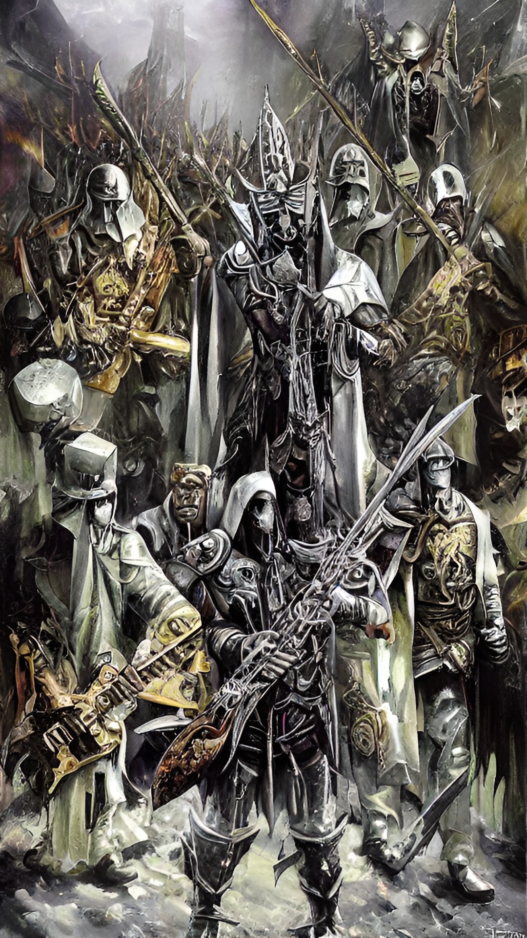 DeathFm - epic image of metal musicians warriors  , noir preview