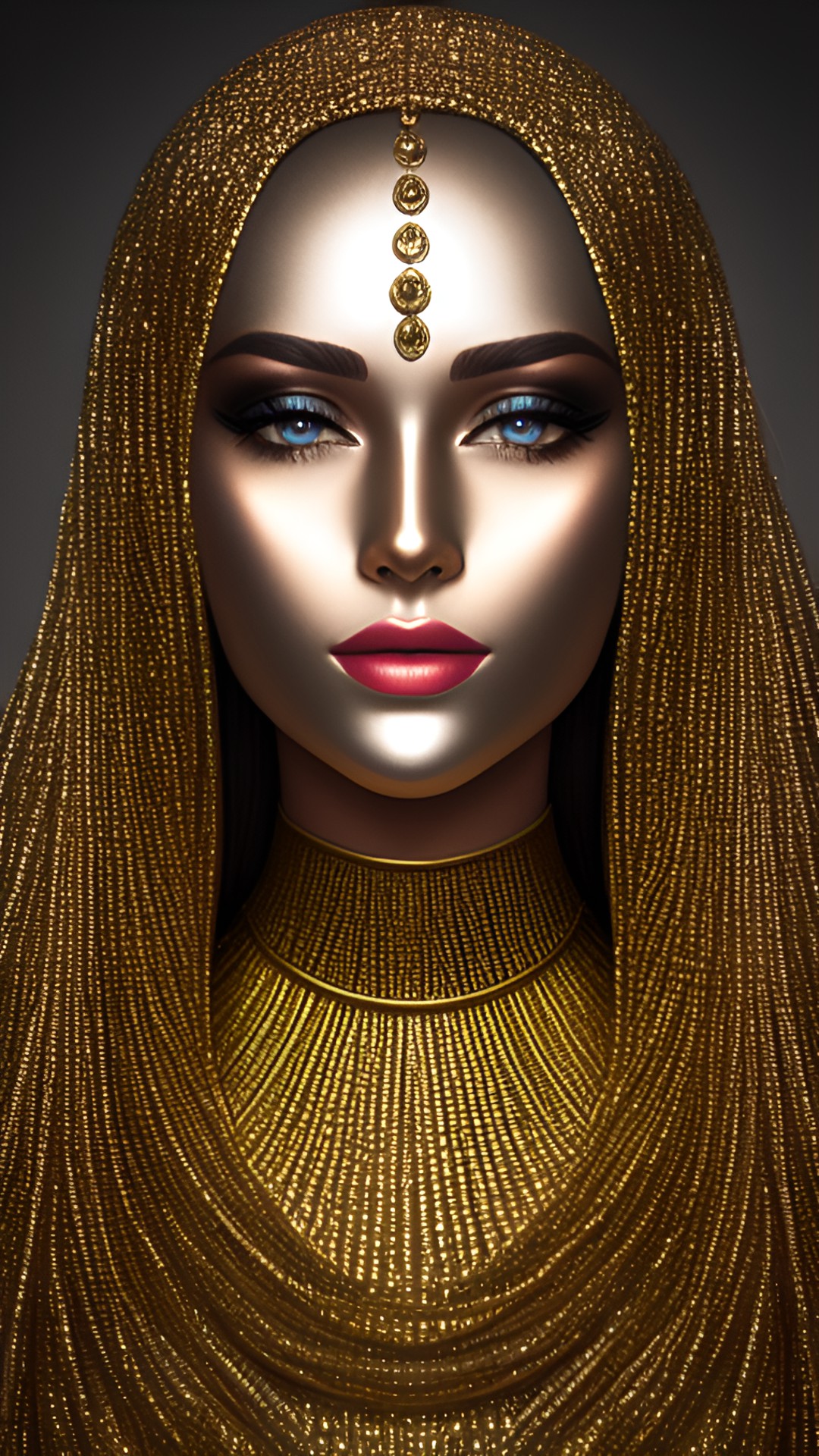 woman face, metallic effect preview