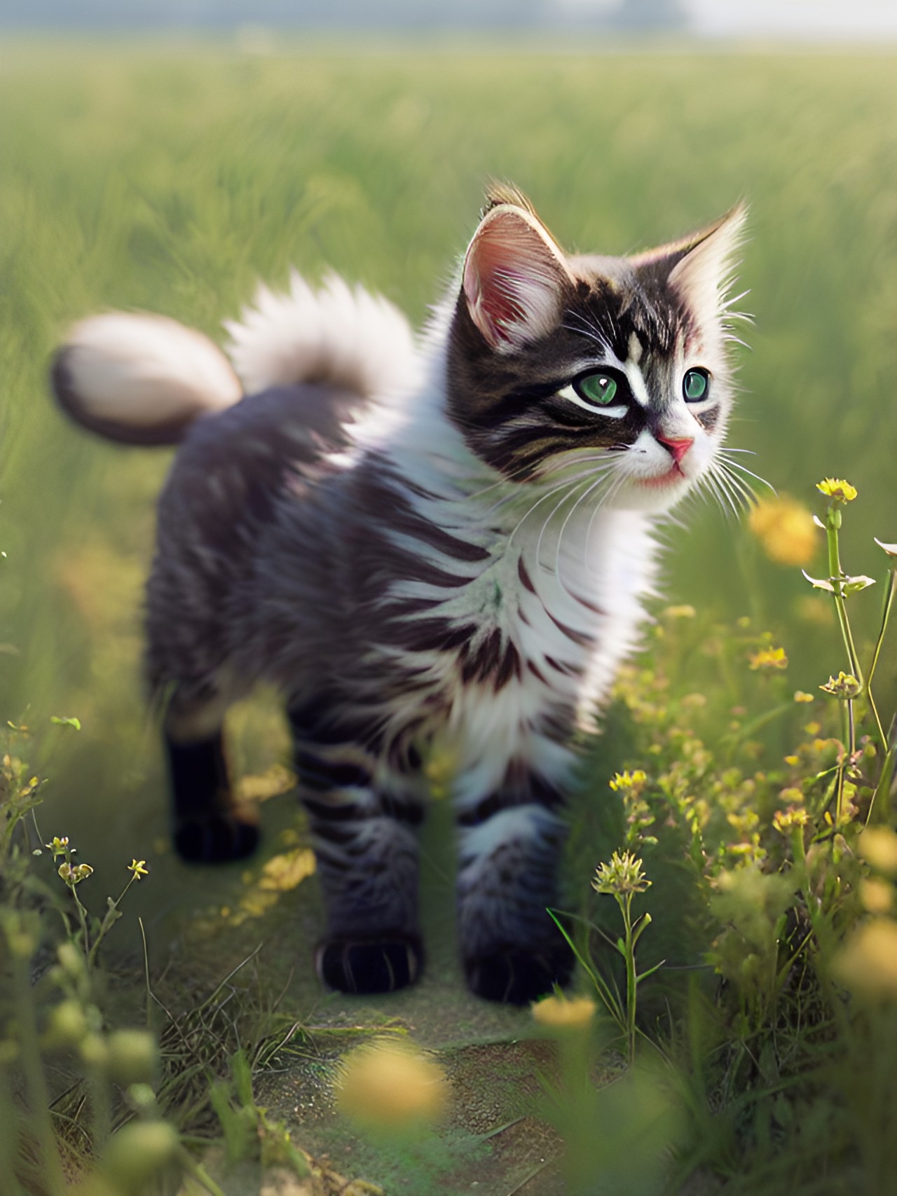 kitten in field preview