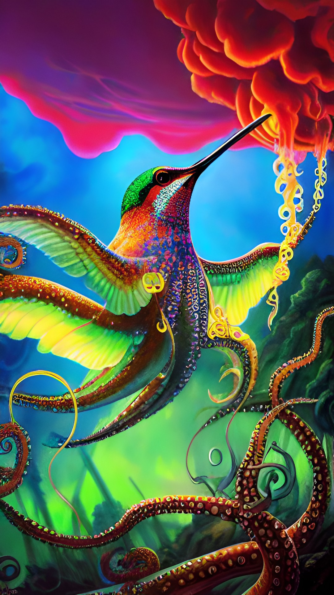 octopus , humming bird , volcano , music preview