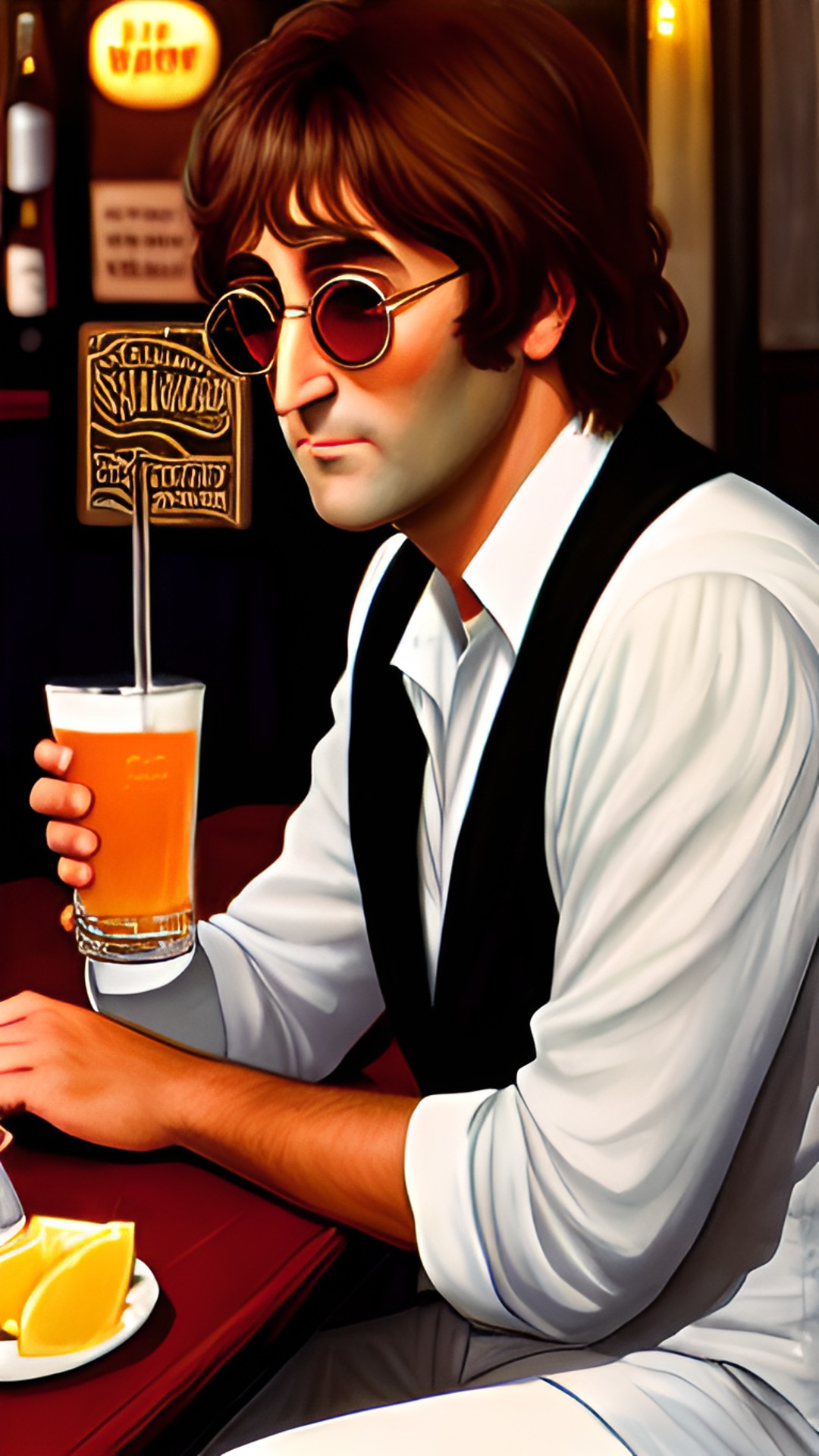 john lennon at the bar on white linen night preview