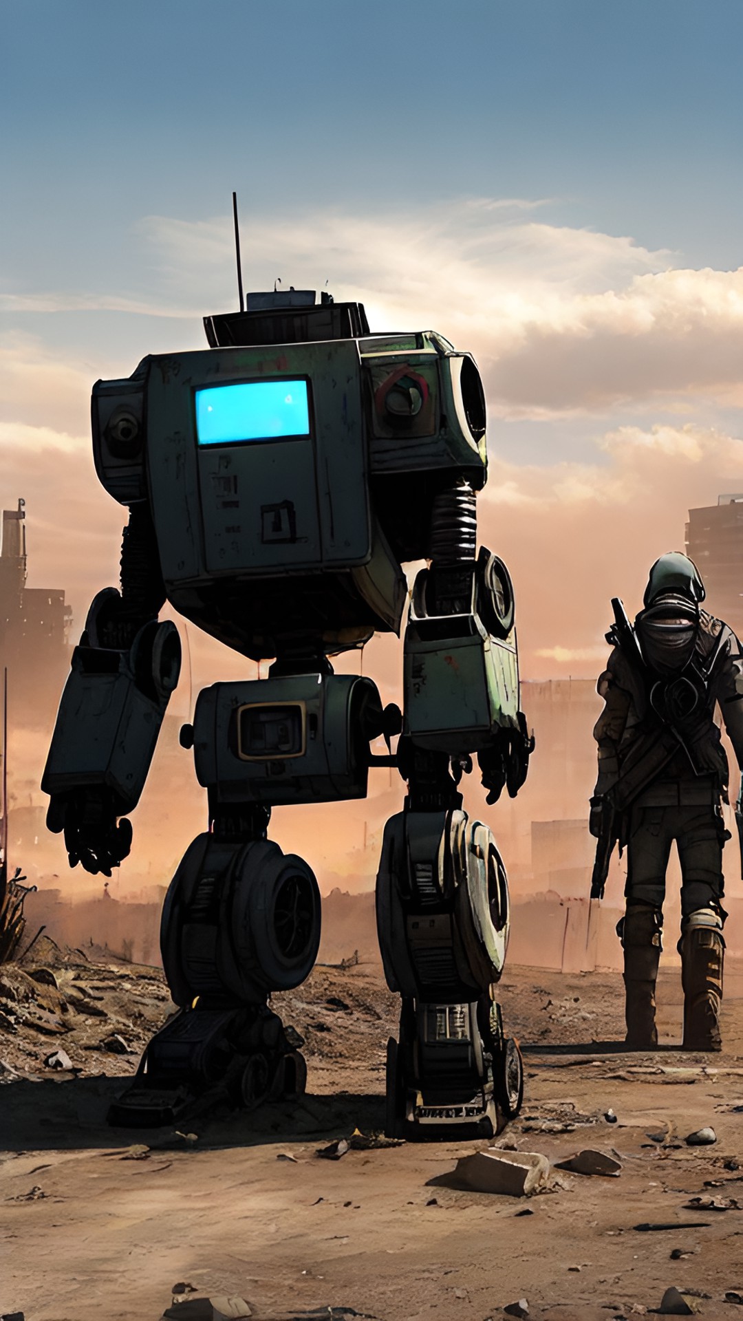 Robot Sentries - robot society post apocalyptic preview