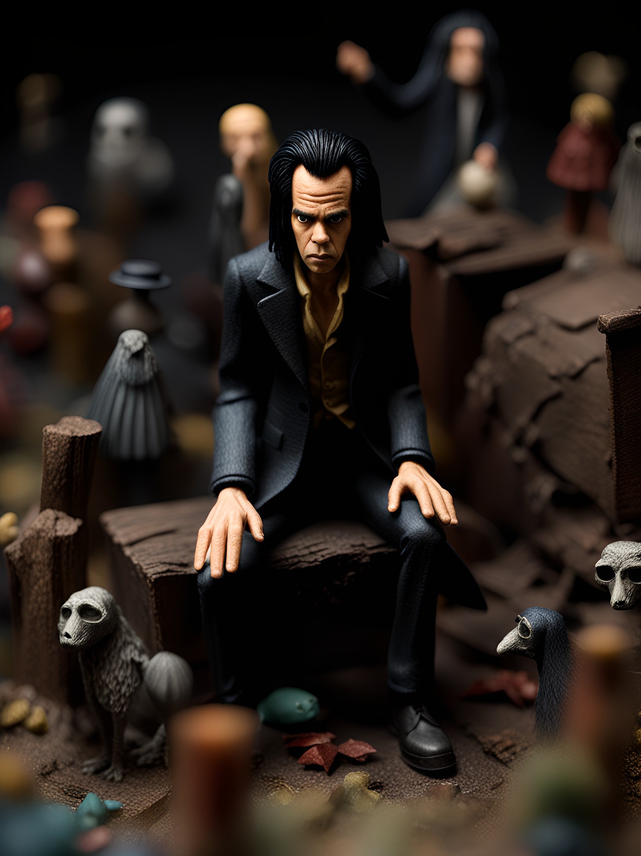 Nick Cave wait for - nick cave 3d action miniature ,dark scene preview